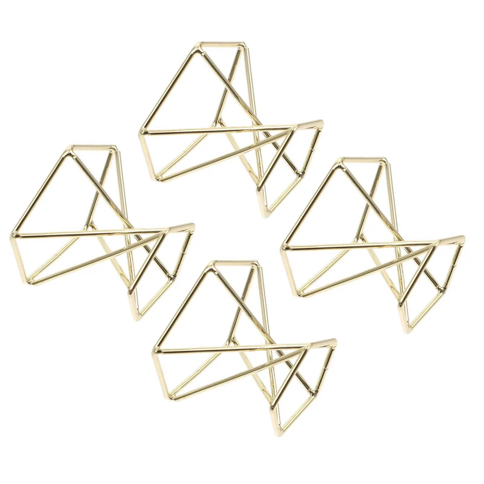 

4 Pcs Plant Shelves Metal Air Plant Stand Display Rack Durable Home Office Decor Geometric Structure Flower Pot Holder