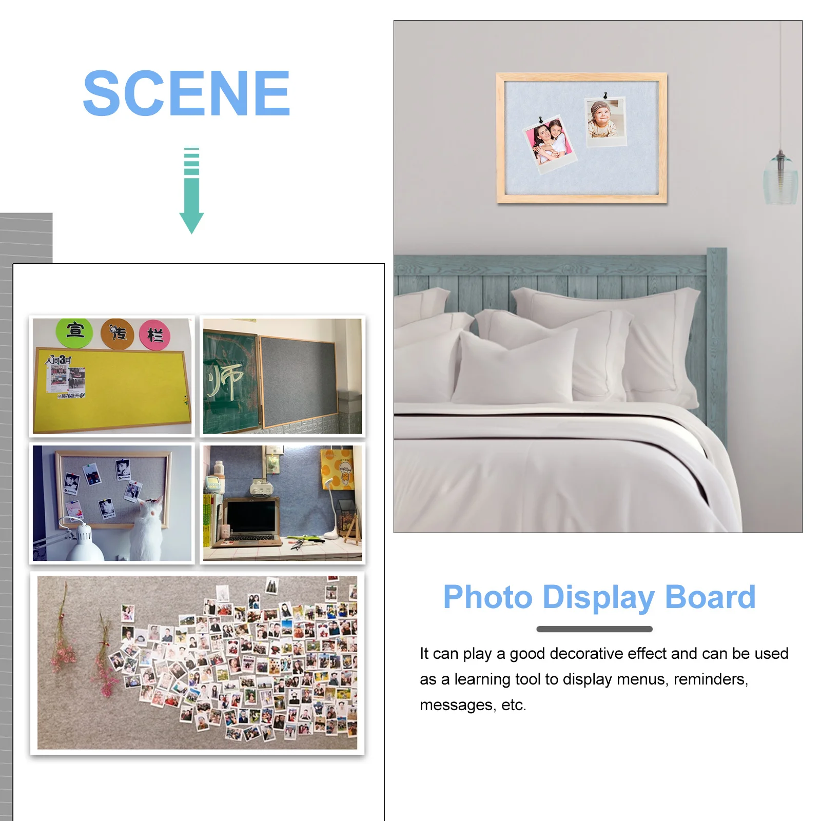 1 قطعة Diy بها بنفسك ورأى عرض الصور للفصول الدراسية المنزل استخدام مذكرة لوحة إشعار مسدس لوحة الإعلانات لينة الفلين جدار قابلة للتركيب