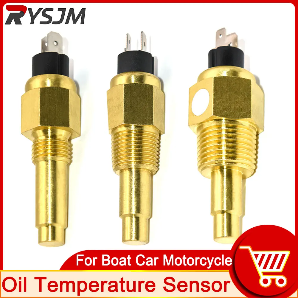 HD 1pc Oil Temperature Sensor Sender 1/4NPT 3/8NPT M16*1.5 M14*1.5 Thread Oil Temp Gauge 50~150 Celsius with 120 Degree Alarm