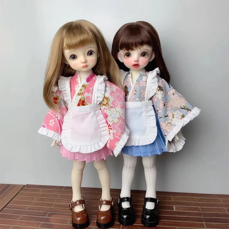 인형 기모노 옷 1/6 BJD 인형 일본 제복 캐주얼 패션 공주 복장 액세서리 꽃 치마 목욕 가운