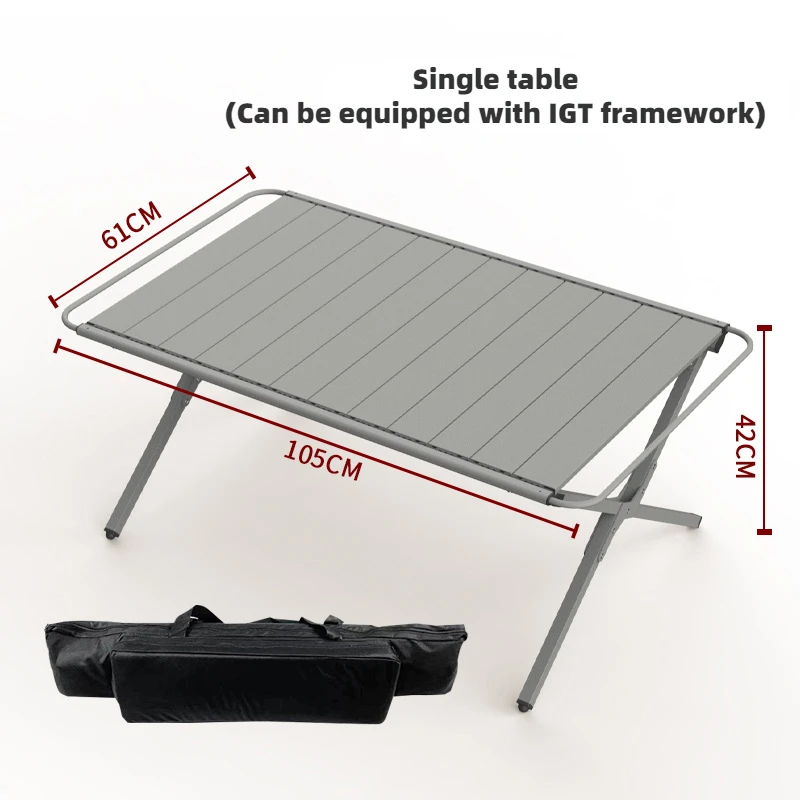 Outdoor Camping Tables Aluminum Alloy Chicken Rolls Table IGT Tactical Light Picnic Multi-function Portable Folding