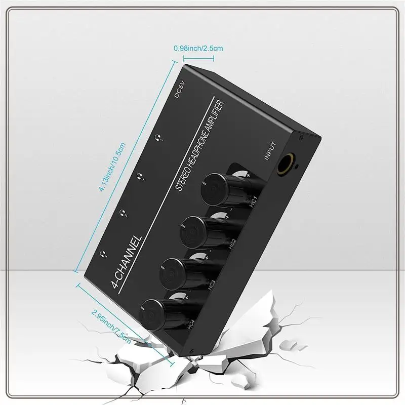 Reliable-Headphone Amplifier Compact Stereo Earphone Amplifier Audio Amplifier 4 Channels For 6.35MM Jack With Volume Control Du