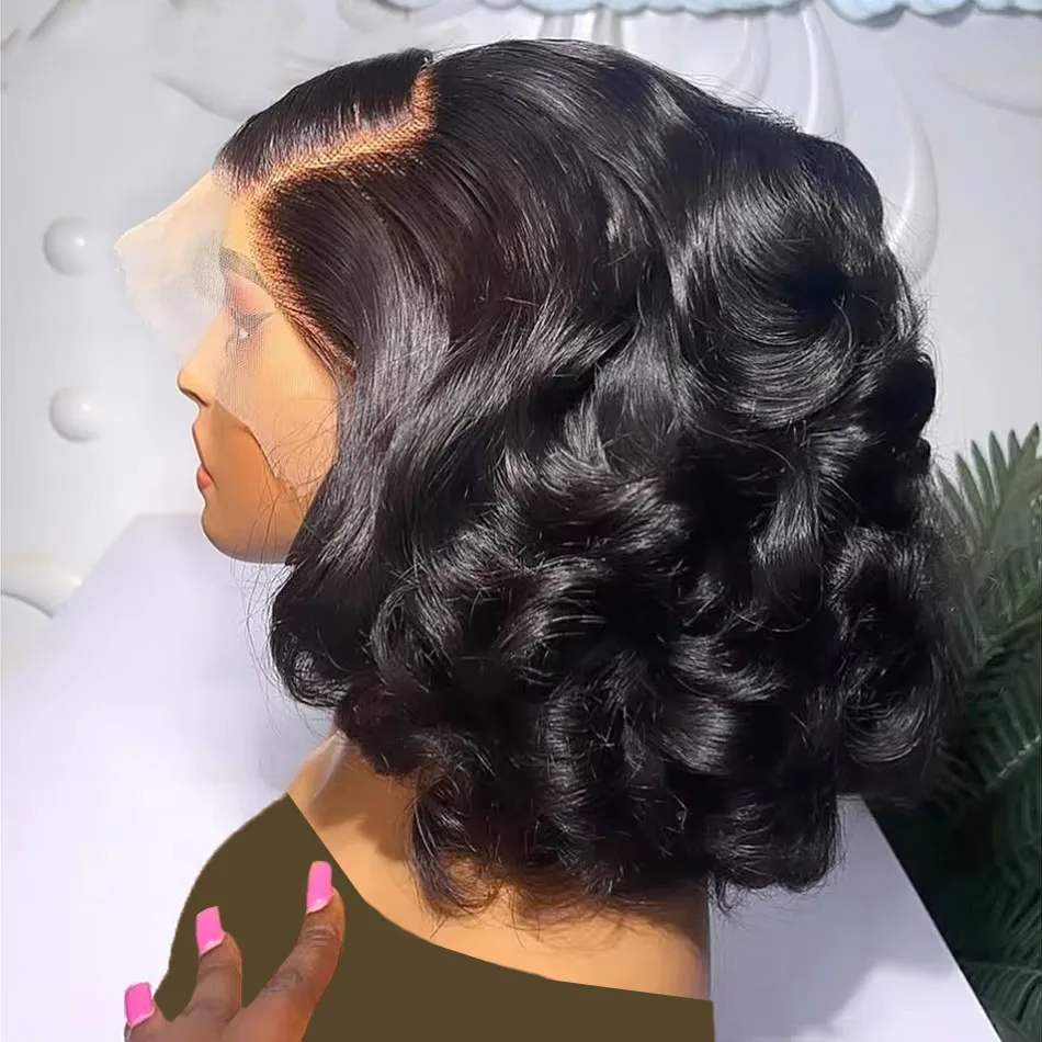 

14 Inch Bob Wigs Human Hair 13x6 HD Lace Frontal Wig Body Wave Lace Front Glueless 5x5 Lace Closure Short Raw Natural Water Wave