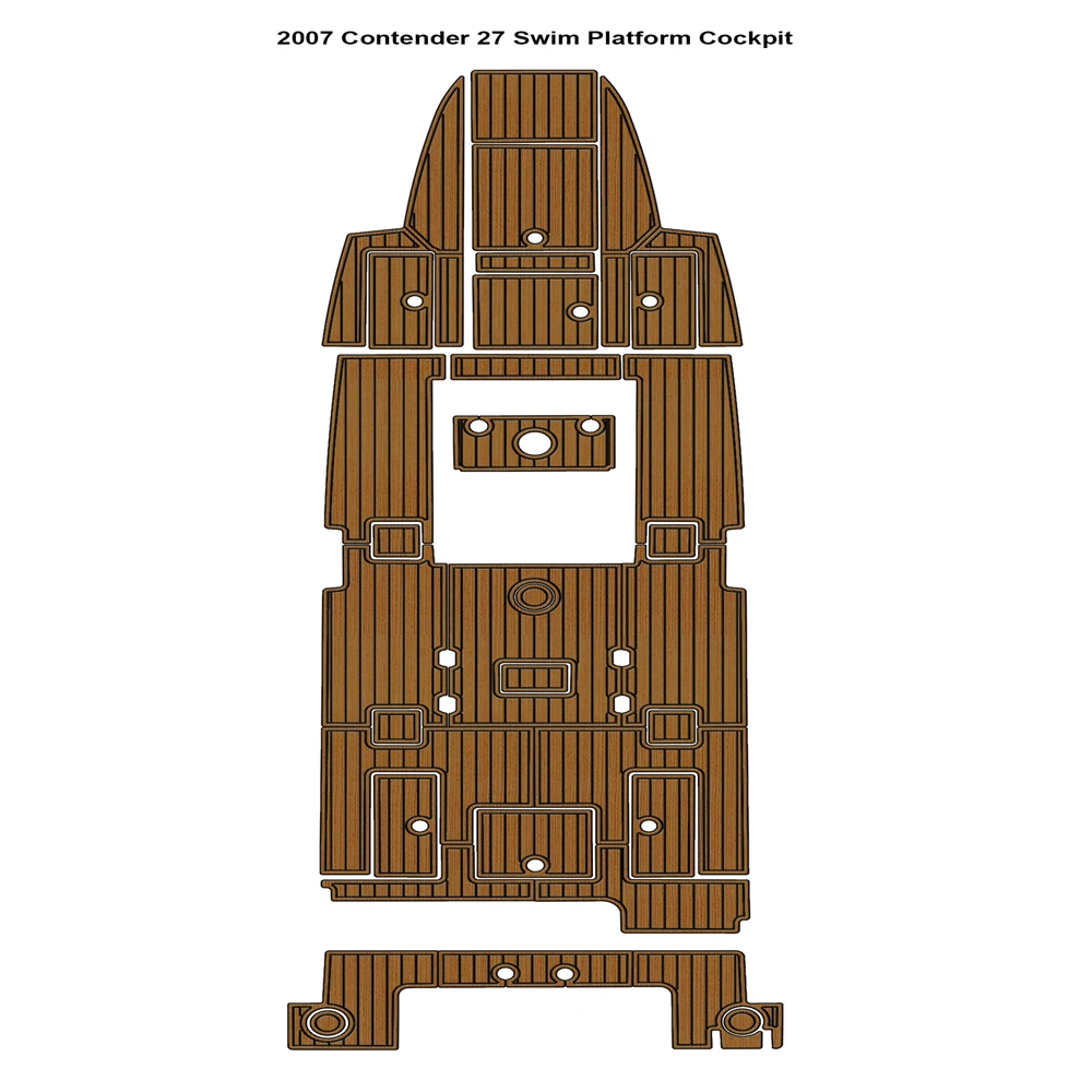 2007 Contender 27 Swim Platform Cockpit Boat EVA Teak Deck Faux Foam Floor Mat Pad SeaDek MarineMat Style Self Adhesive