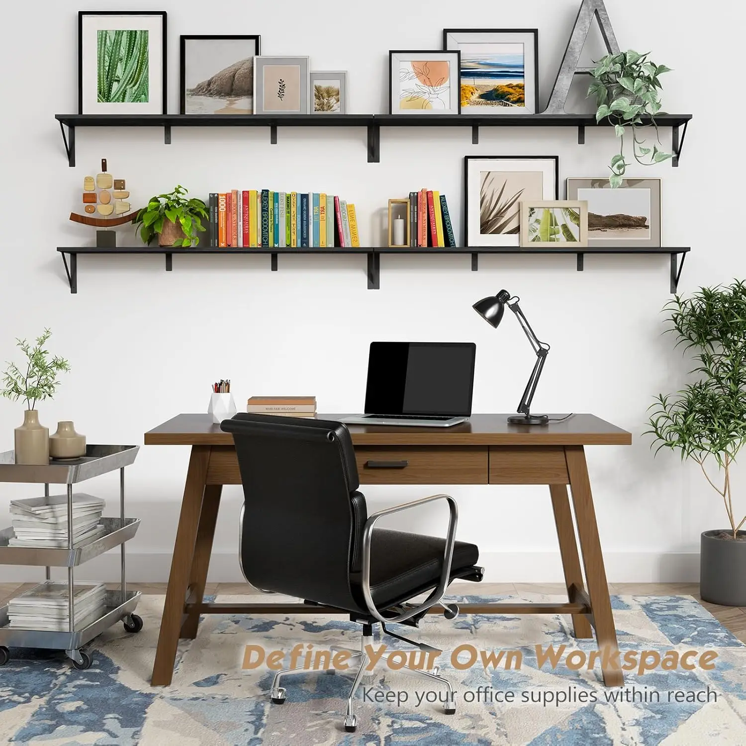 

Плавающие книжные полки длиной 48 дюймов для настенного набора из 3 шт., черные настенные книжные полки для гостиной, большая сверхпрочная деревянная стена — новинка