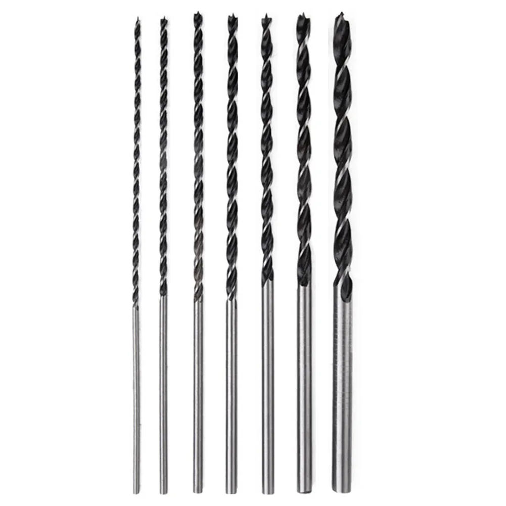 

7Pcs 4-12mm Twist Dril Bit Set Three Pointed Wood Drill Bits Extra Long 300mm Woodworking Drilling Bit Tools