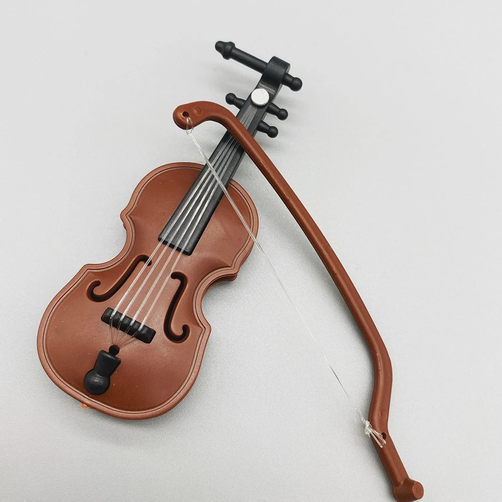 Mini Miniature Violin Handmade 1/12 Wooden Model Violin Home Decor Crafts Model Violin Furniture Odorless Doll House Accessories