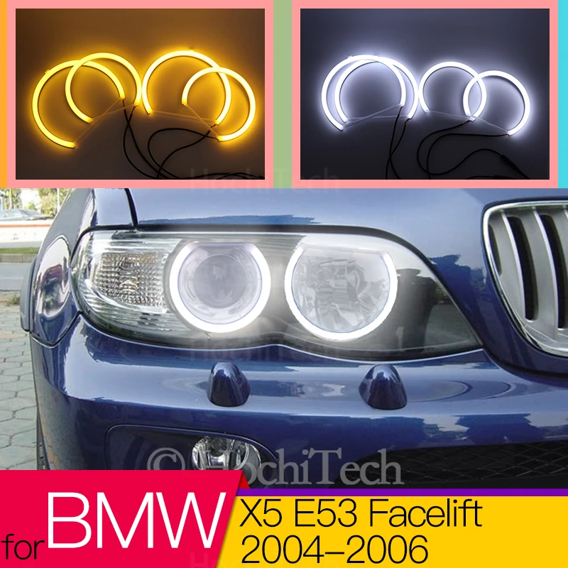 Switchback Cotton Light LED Angel Eye Dual Color For BMW X5 E53 Facelift 2004 2005 2006