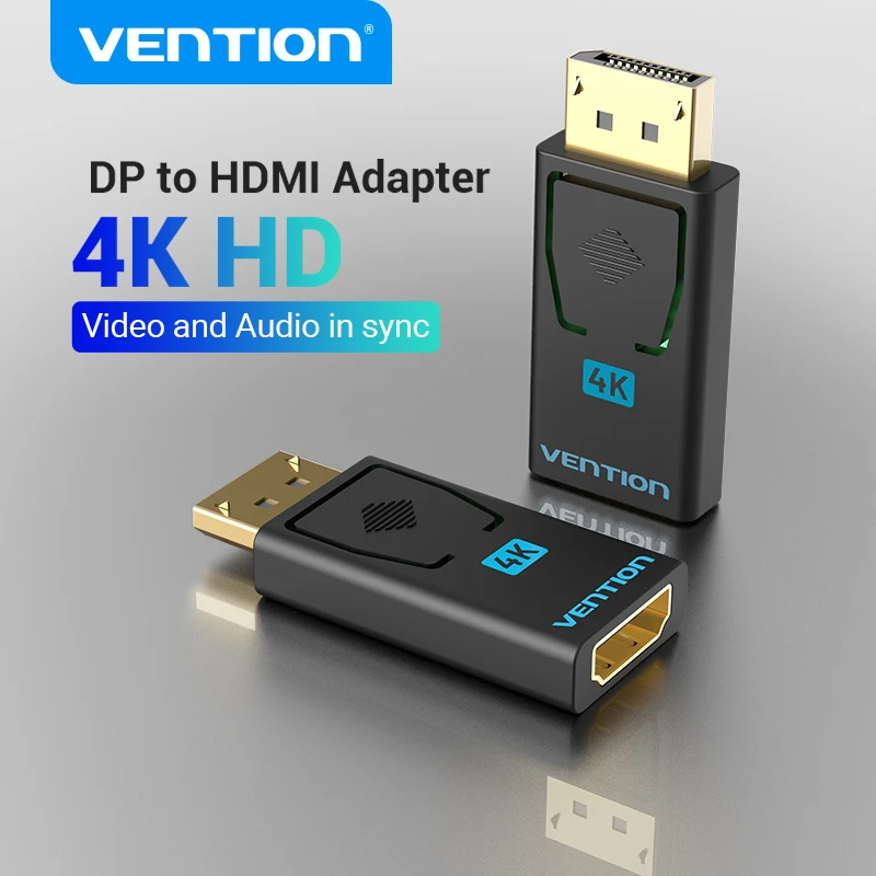 Vention Display Port to HDMI 4K Male to DP to HDMI Female Audio Converter for PC Projector TV DisplayPort to HDMI Adapter