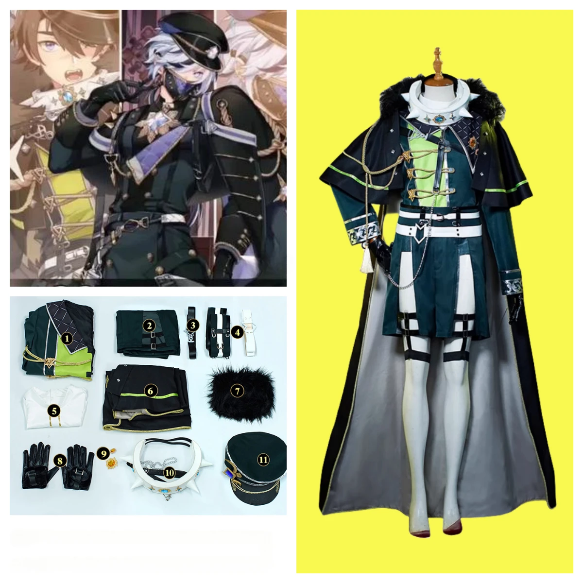 Spiel nu: Karneval Cosplay Kostüm Garu Cosplay Outfit mit Perücke Halloween Karneval Erwachsenen Uniform hohe Qualität