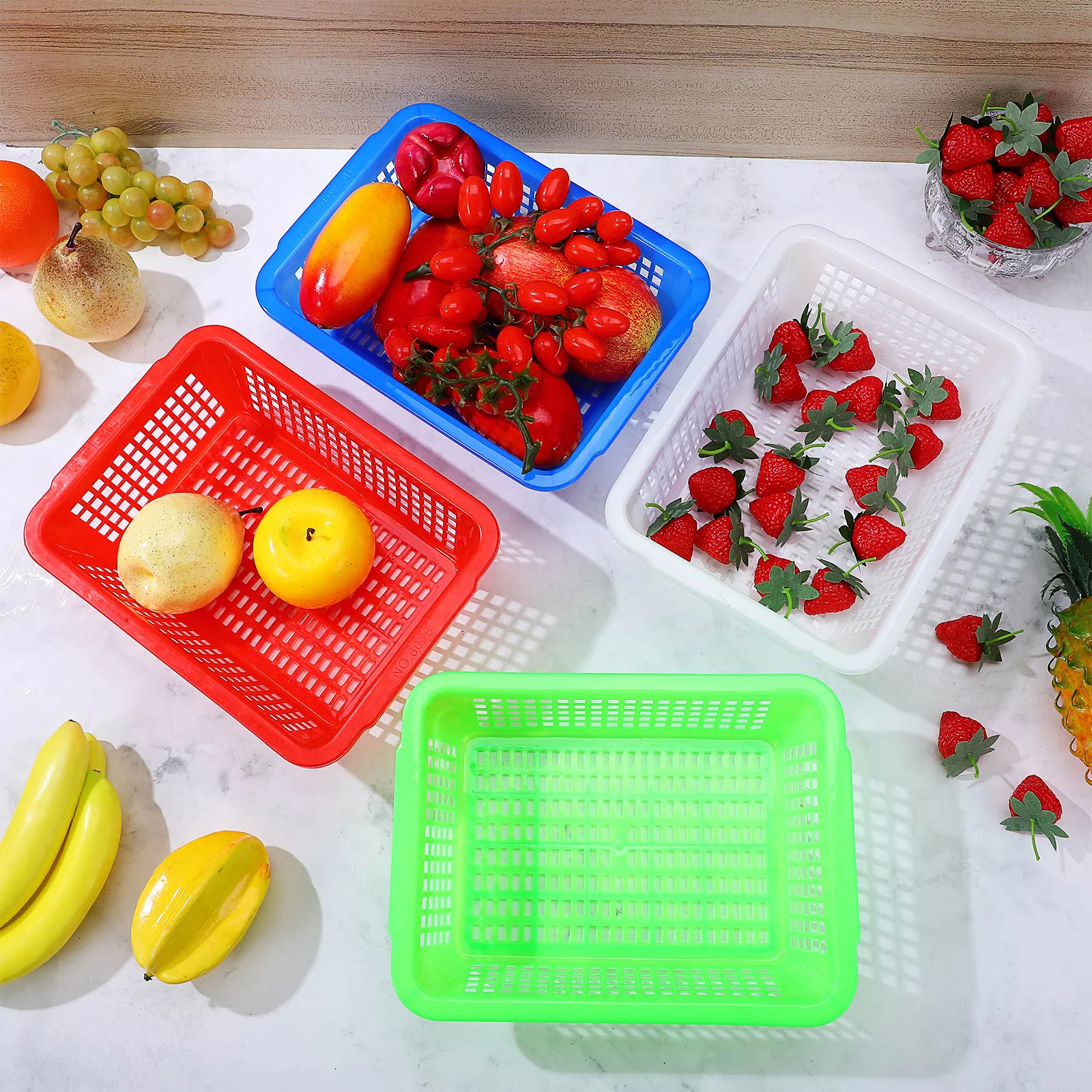 4 Pcs Units Supermarket Distribution Box Fruit Basket Kitchen Accessory Potato Containers