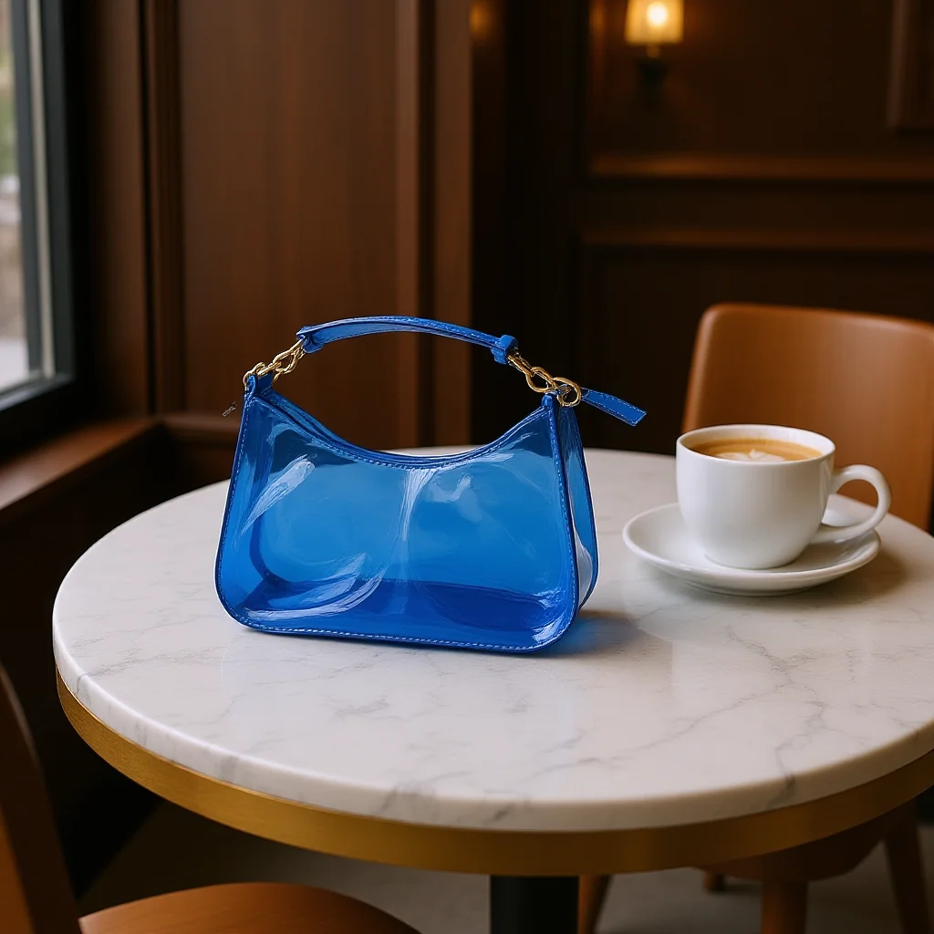 Women'S Underarm Bag Lightweight Candy Color Handbag Transparent Jelly Bag Comfortable Pvc Shoulder Bag For Dating Casual