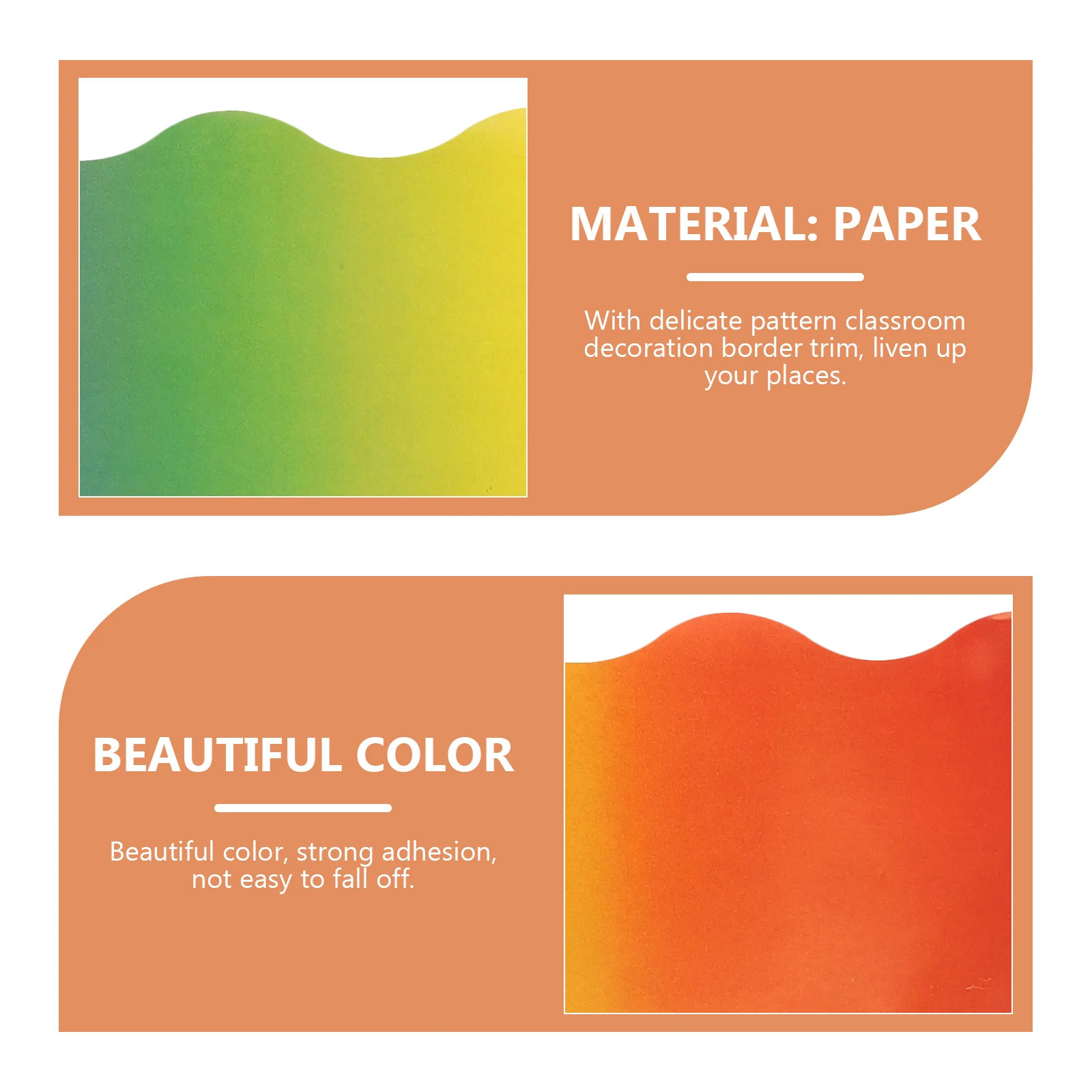 

Gradient Border Sticker Self Adhesive Trim Bulletin Board Blackboard Decoration Removable Paper Classroom DIY Craft Project