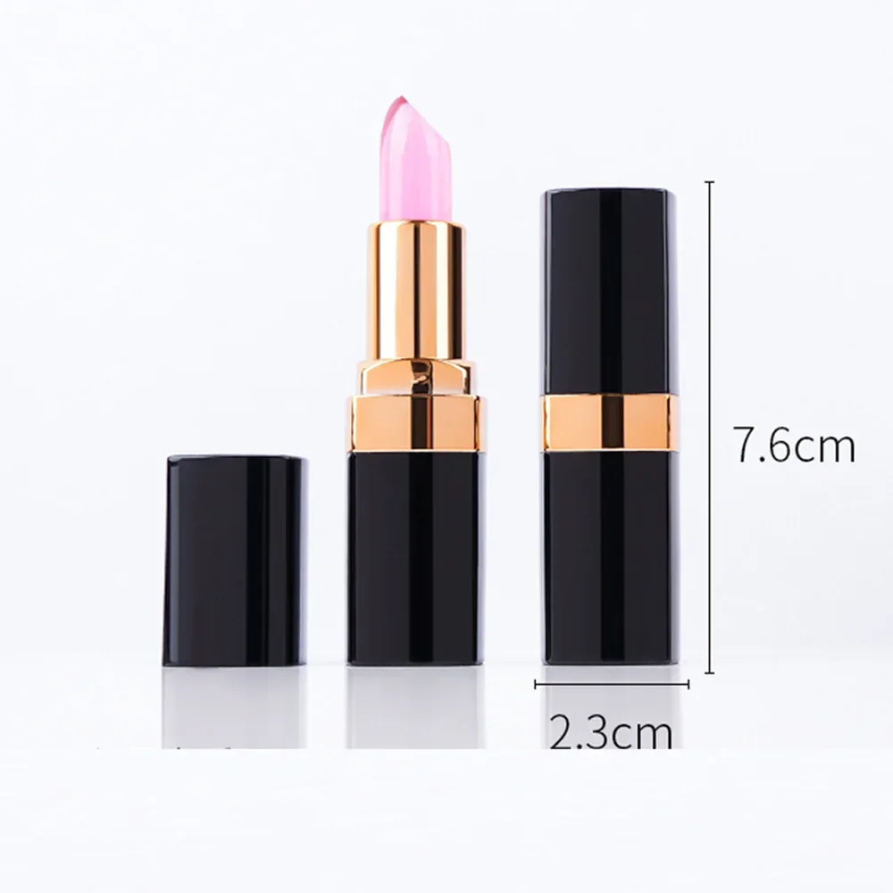 Private Label Color Changing Lip Balm Custom Logo Waterproof Jelly Long Lasting Moisture Black Gold Tube Makeup Wholesale