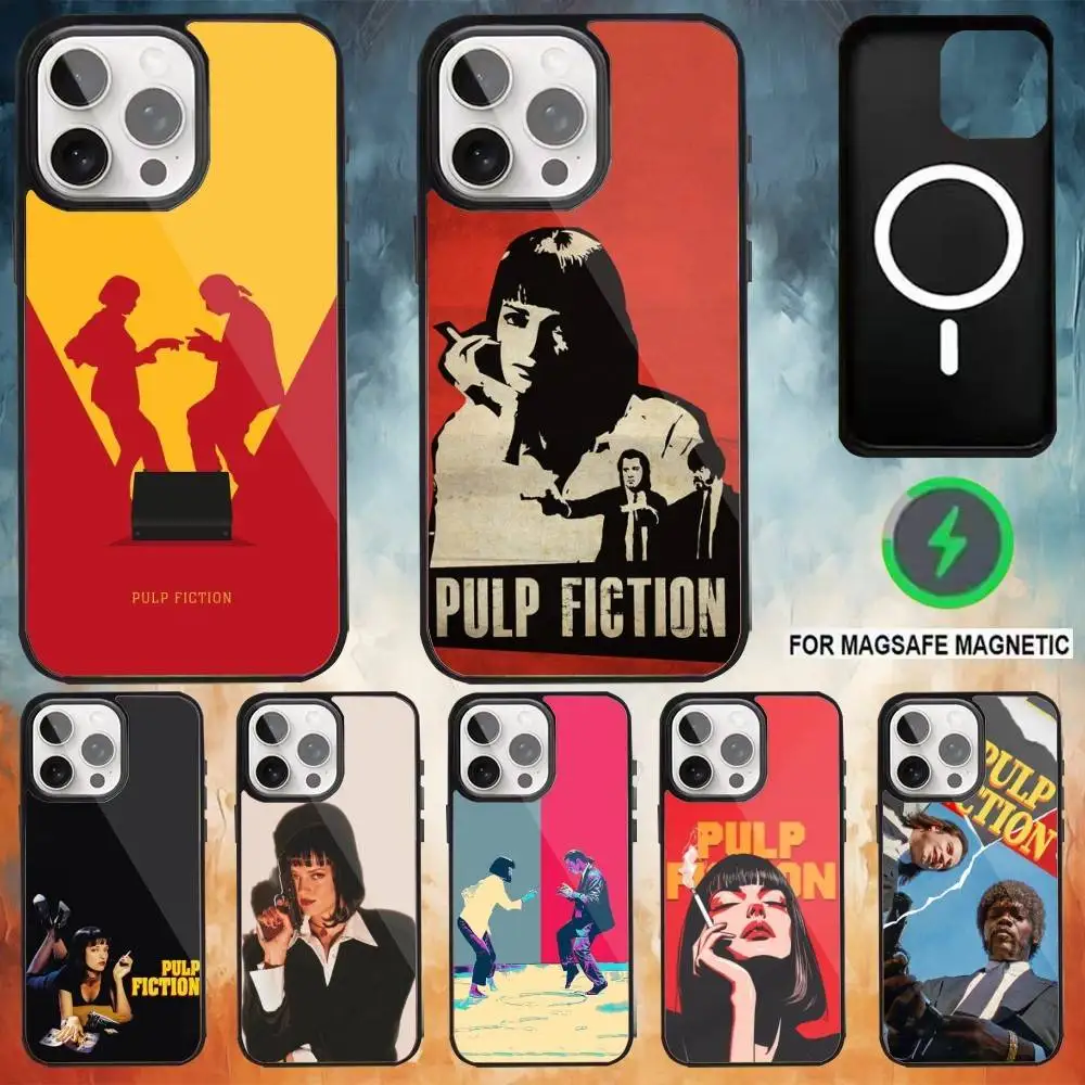 

P-Pulp F-Fiction MovieS Phone Case For iPhone17,16,15,14,13,12,11 Plus,Pro Max Magnetic For Magsafe Wireless Charging