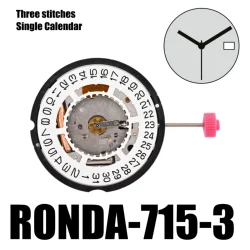 715 Movement Ronda 715-3 Movement Analog Quartz normtech – Kaliber 715 |  RONDA normtech 2.5mm 11½ Date, 3 hands