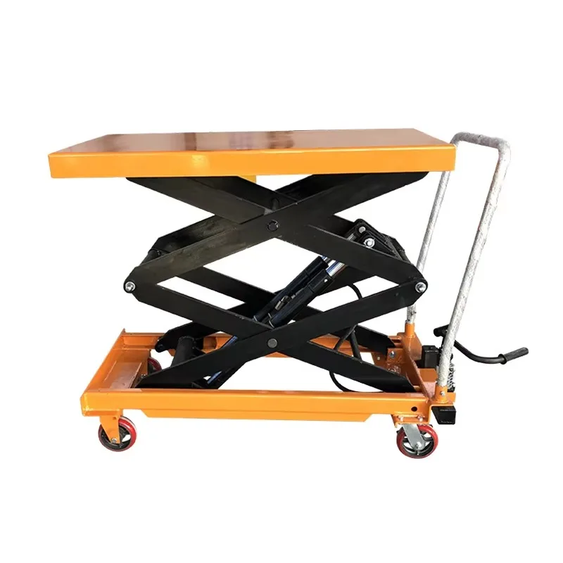

Manual Hydraulic Single Scissors Platform Cargo Lift Table 500KG Hydraulic Scissor Mobile Scissor Lift Table