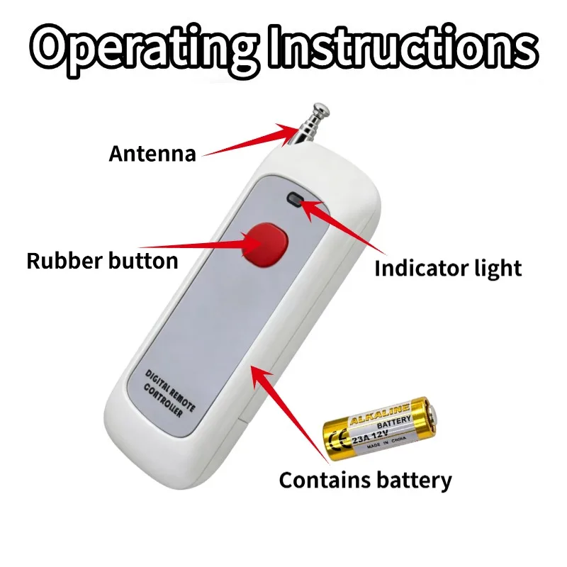 DC 9-72V 30A Switch Control Remote Controller 433MHz Signal Transmitter Switch Control Remote Controller for Water Pump Motor Wi