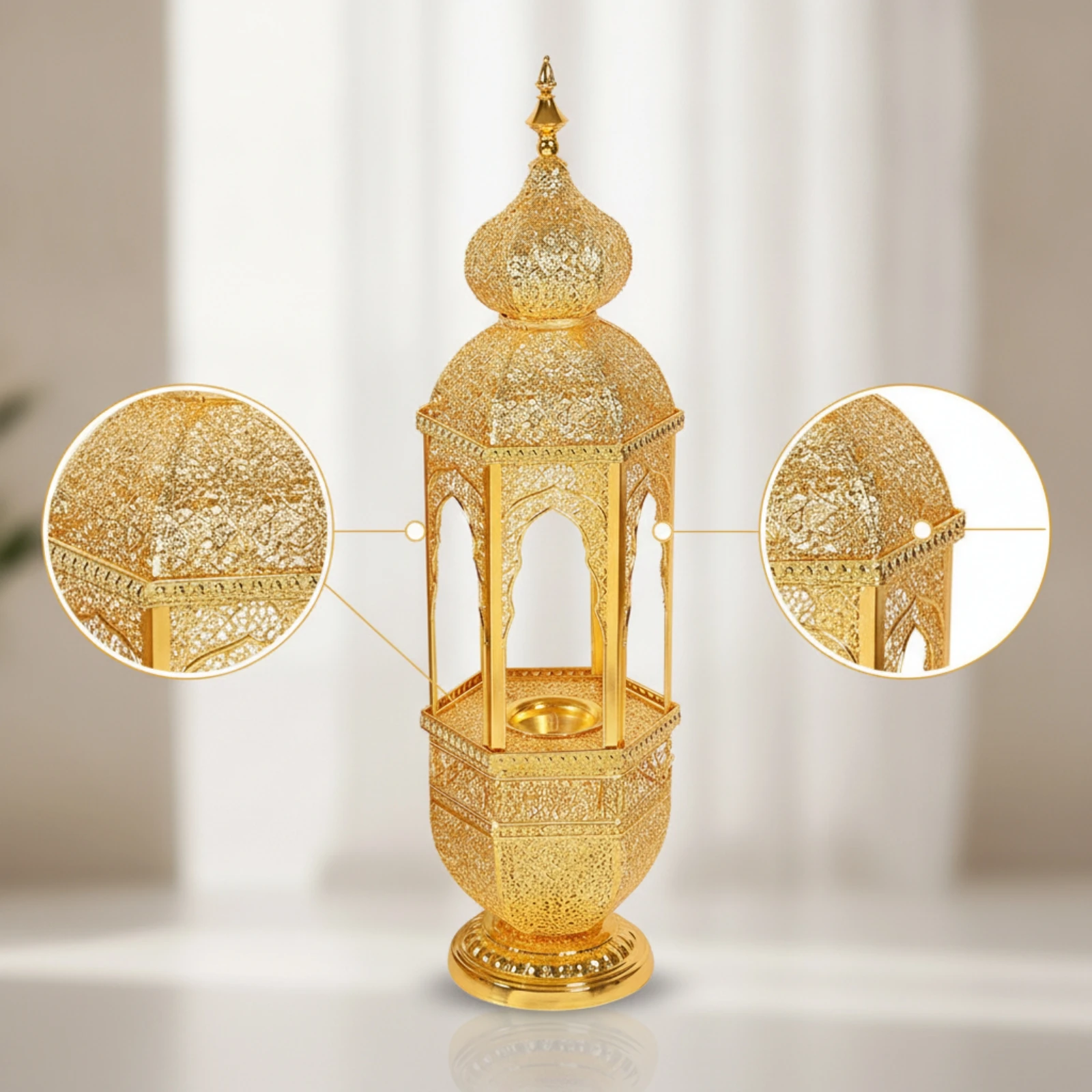Castle Incense Burner Ornate Hollow Castle Censer Incense Burner with Tray Decorative Decor Sturdy for Prayer Room, Entryway