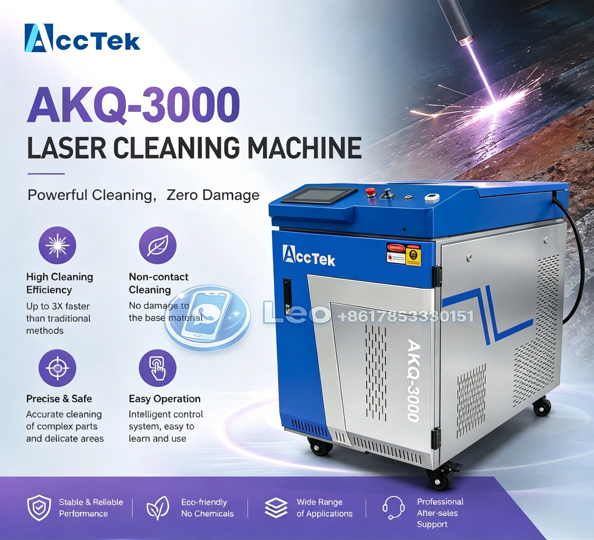 

1500w 2000w 3000w Metal Handheld Fiber Laser Welding And Cutting Cleaning 4 In 1 Machine