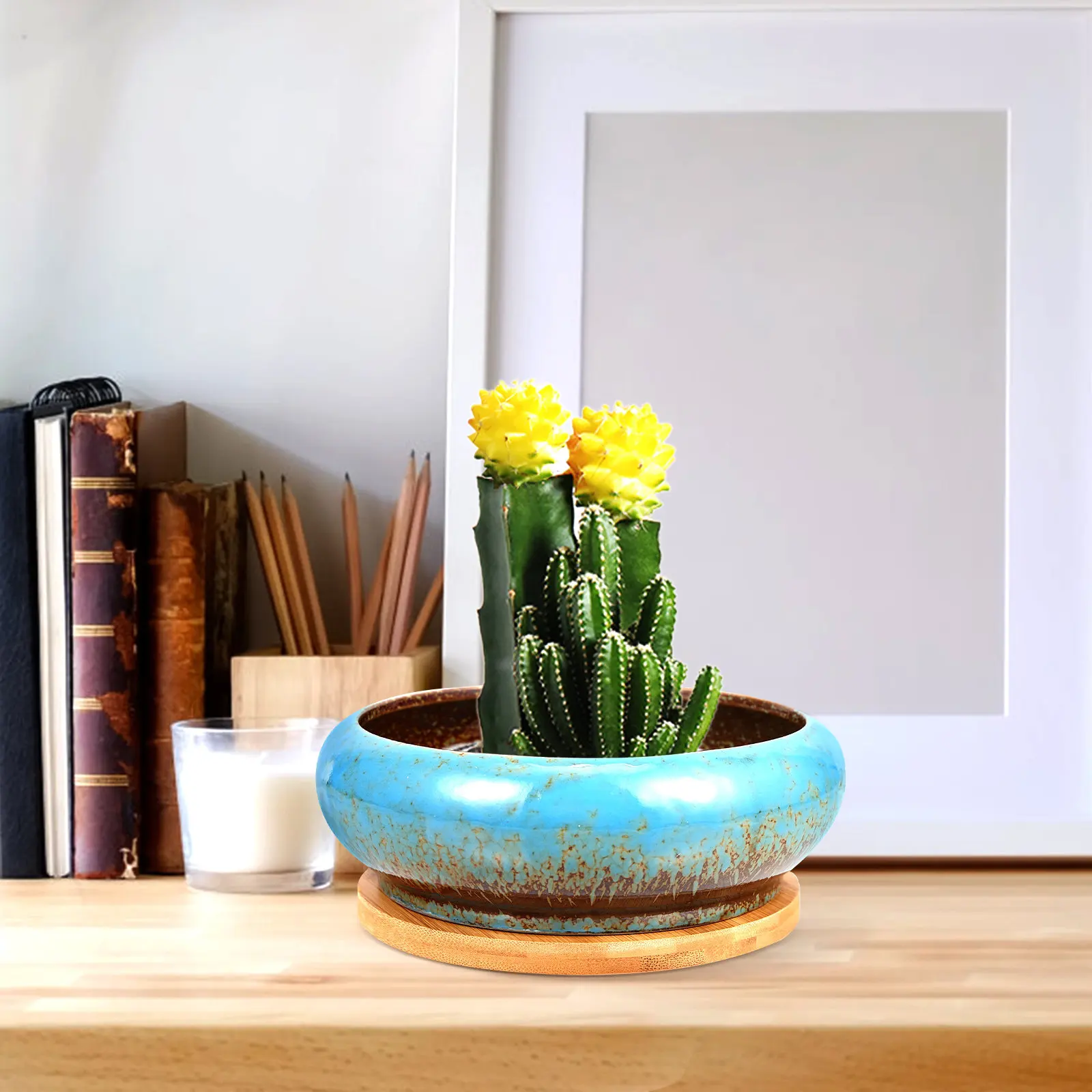 

1Set Retro Style Ceramic Flowerpot Unique Plant Pot for Flowers Succulent Plants Decorative Gardening Pot for Balcony Windowsill