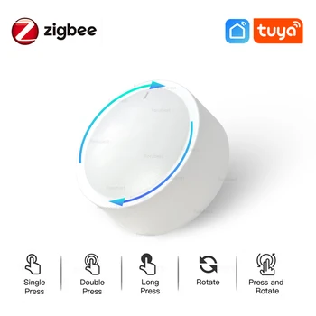 Zigbee 3,0 interruptor de perilla inteligente enlace inteligente interruptor de escena inalámbrico controlador de atenuación remota para automatización de vida inteligente Tuya