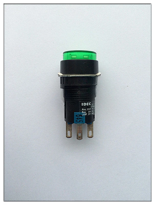 [Original and Genuine] Reset 16mm Hole Button Switch AL6M-M14GC with Light 24v Green