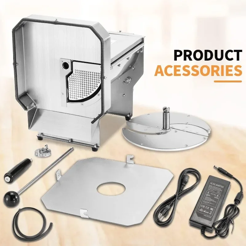 

Модернизированная электрическая картофелерезка, коммерческая машина для нарезки лука, измельчитель капусты, овощерезка для фруктов, 0-0,4 дюйма, нержавеющая сталь