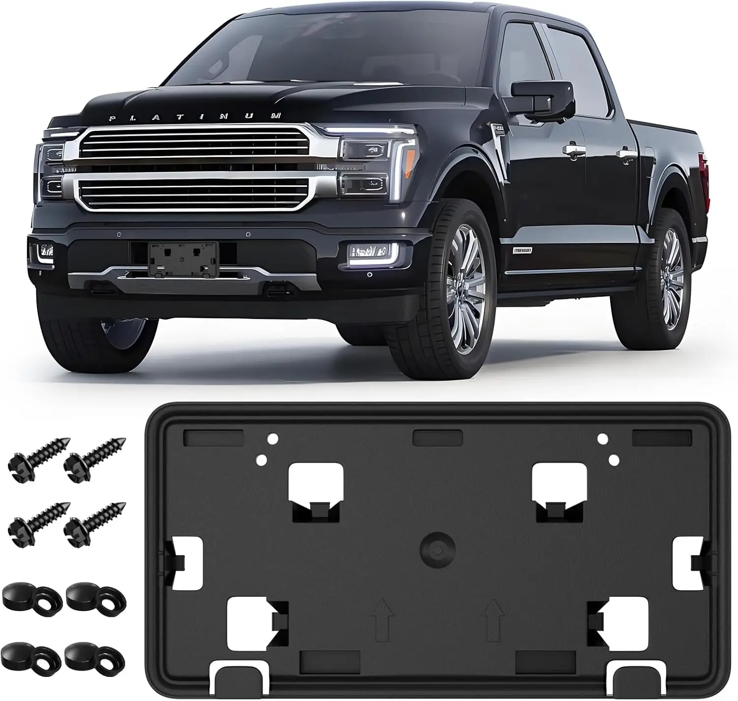 

Front License Plate Bracket for 2024-2026 Ford F-150 STX King Ranch Platinum, No-Drill ABS Mount Replaces RL3Z-17A385-BA