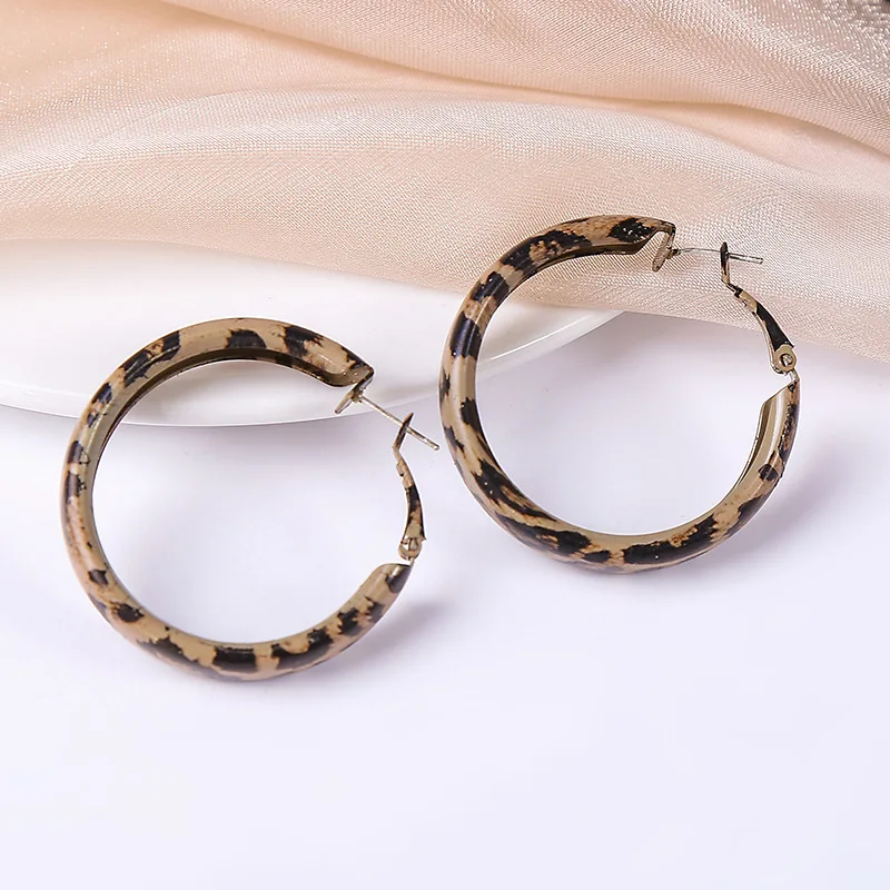 Retro Jóias Leopard Print Multi Forma Coração Hoop Brincos Para As Mulheres Novo Design Do Vintage Temperamento Presente Do Casamento Do Partido