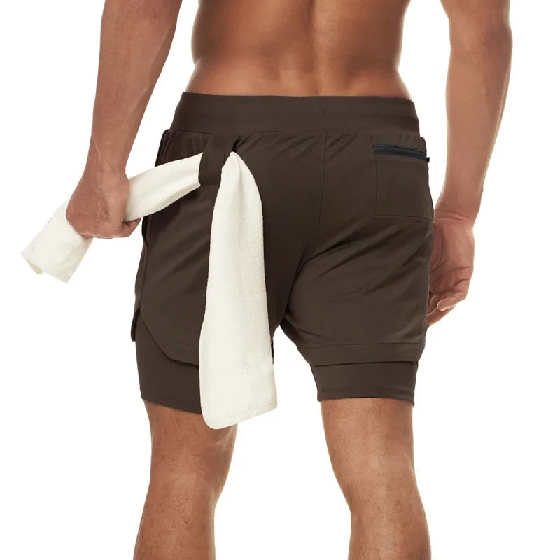 M-5XL Jogger Shorts Oversized Men 2 In 1 Short Pant Gyms Fitness Built-in Pocket Quick Dry Running Shorts Man Athletic Shorts