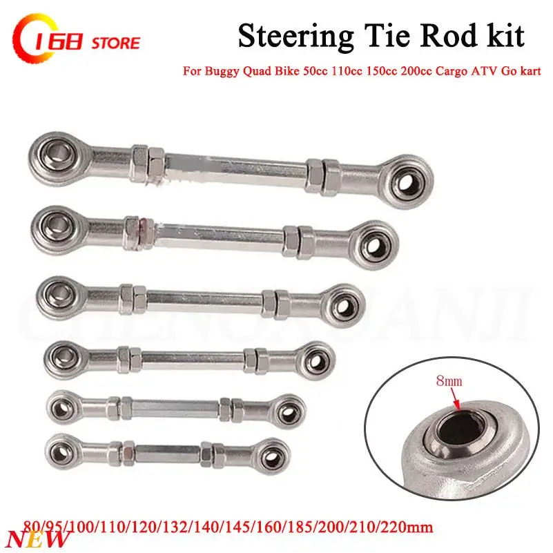 

Новый комплект рулевой тяги 80-220 мм, шаровой шарнир M8, болт для багги, квадроцикла 50cc 110cc 150cc 200cc грузового квадроцикла, картинга