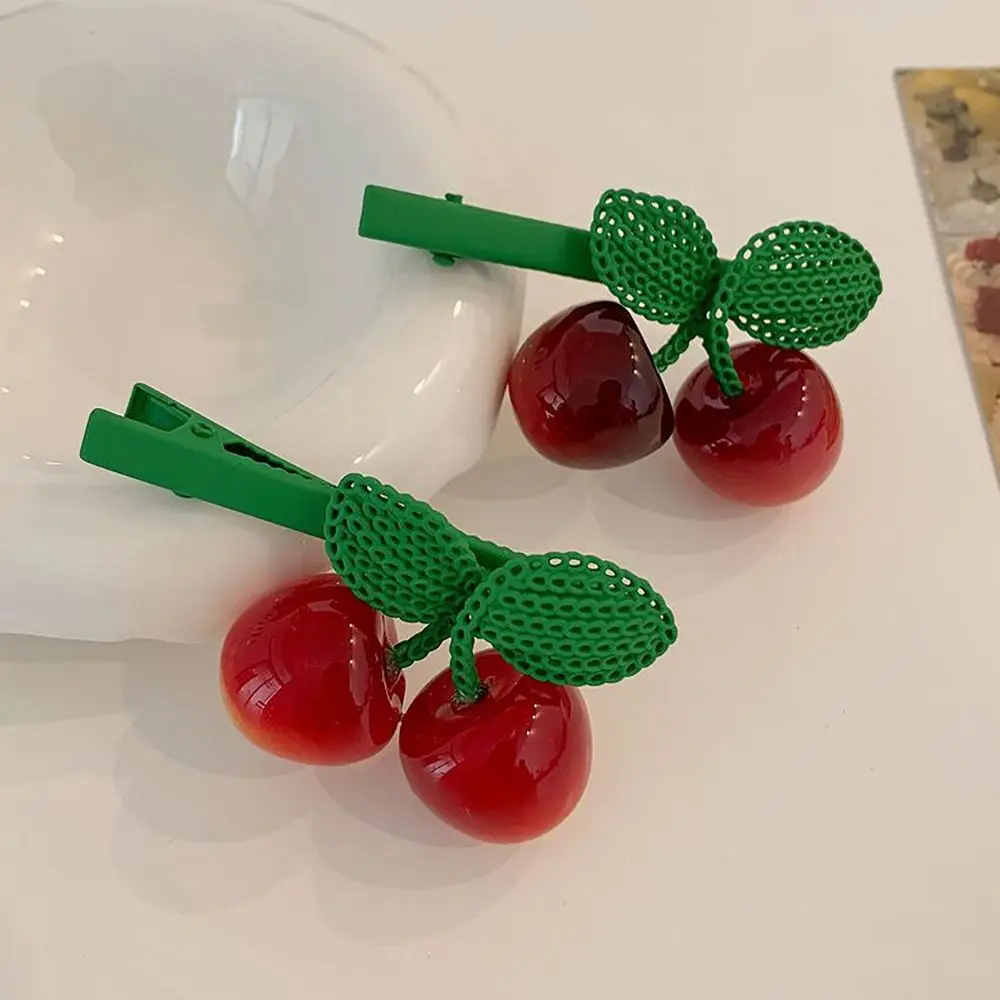 Korean Cute Fruits Cherry Hair Clip Lovely Sweet Barrette for Women Girl Hair Accessories