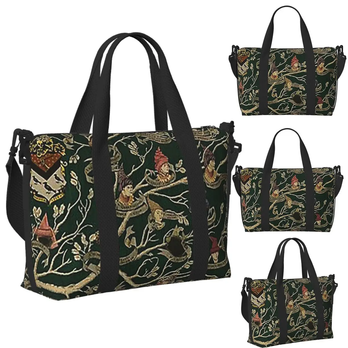 

Custom Noble House Of Black Famil Beach Travel Bag Large Capacity Tote Bags for Gym Yoga Women Shopping Duffle Shoulder Bag