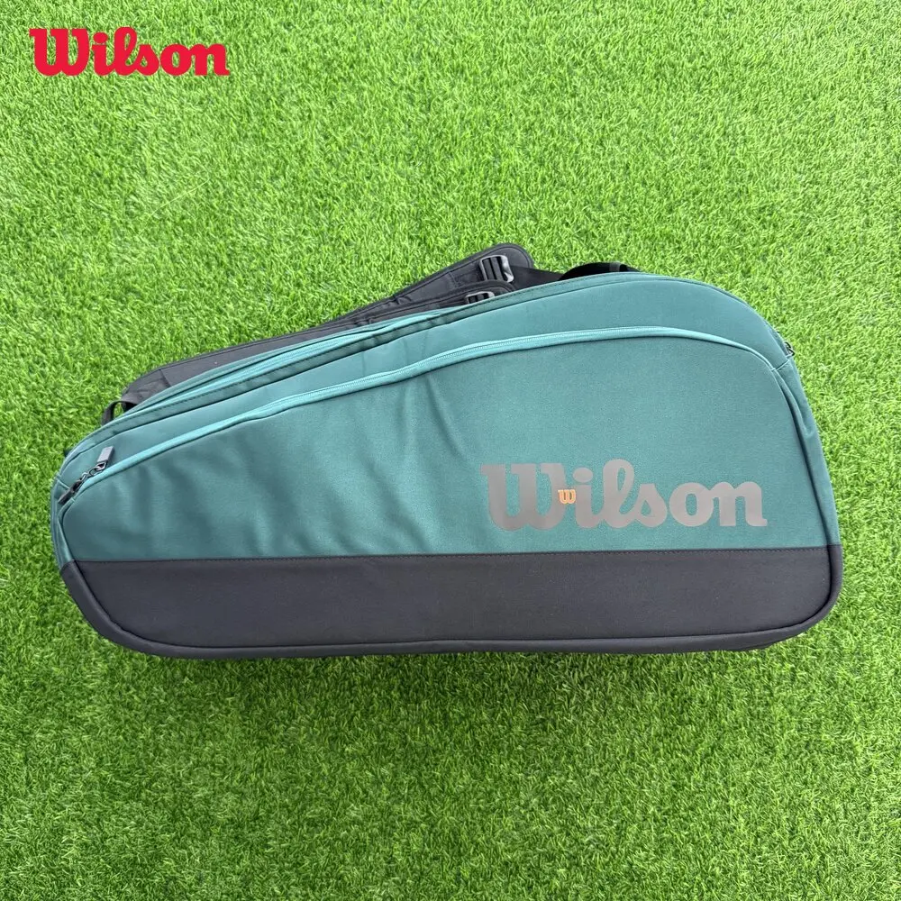 Wilson 2024 Blade Super Tour v9 9 Pack Tennis Bag Large Racquet Backpack Tennis Racket Bag Emerald Green With Thermoguard Lining