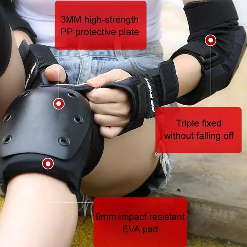 Professional Sports Roller Skating Protective Gear Knee Elbow Support Wrist Guard Helmet Set Skateboard Protector for Kids Adult