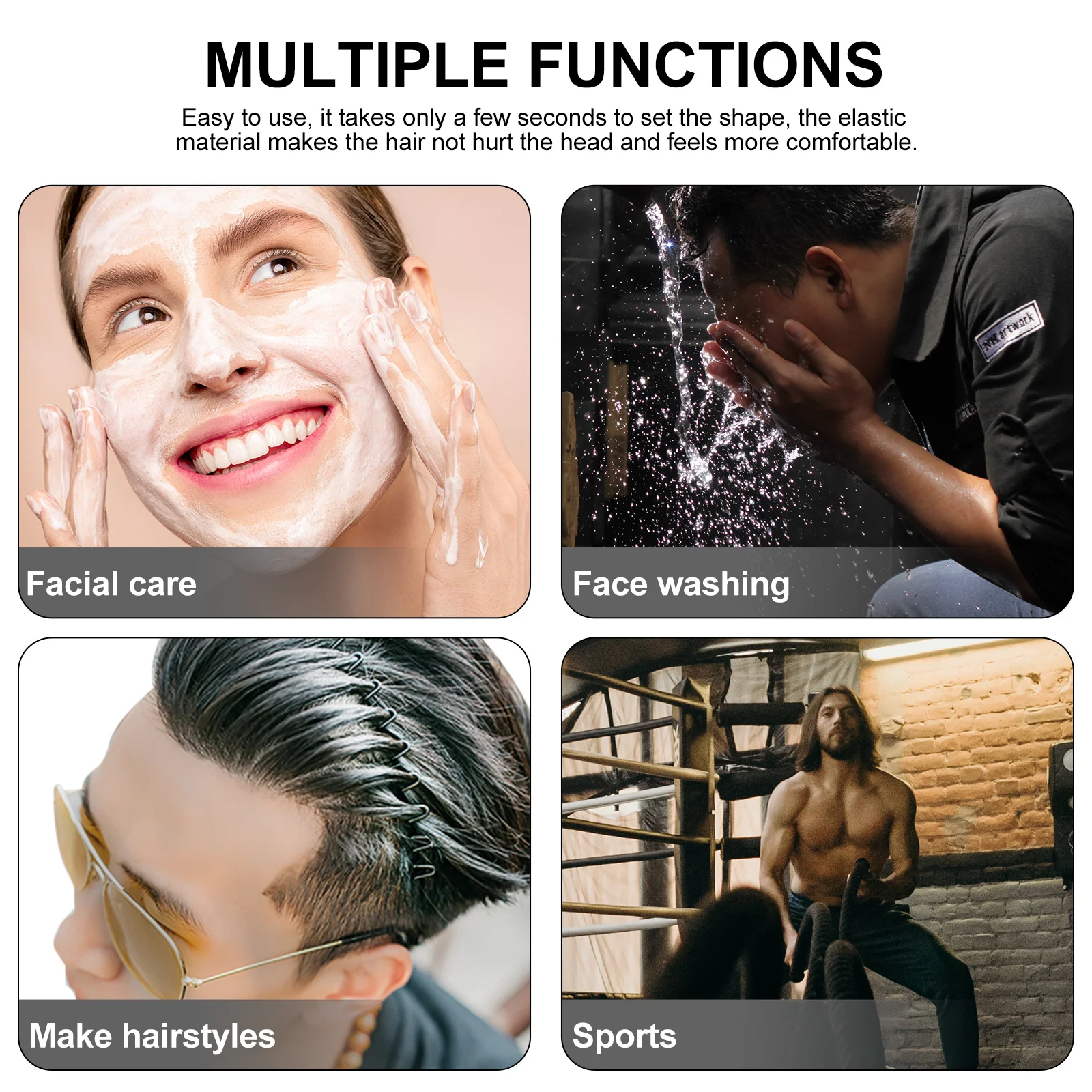 

4Pcs Anti-Slip Hair Hoops Stylish Toothed Headbands Romantic Party Hair Hoop Women Girls Women Headband Fashion Headband