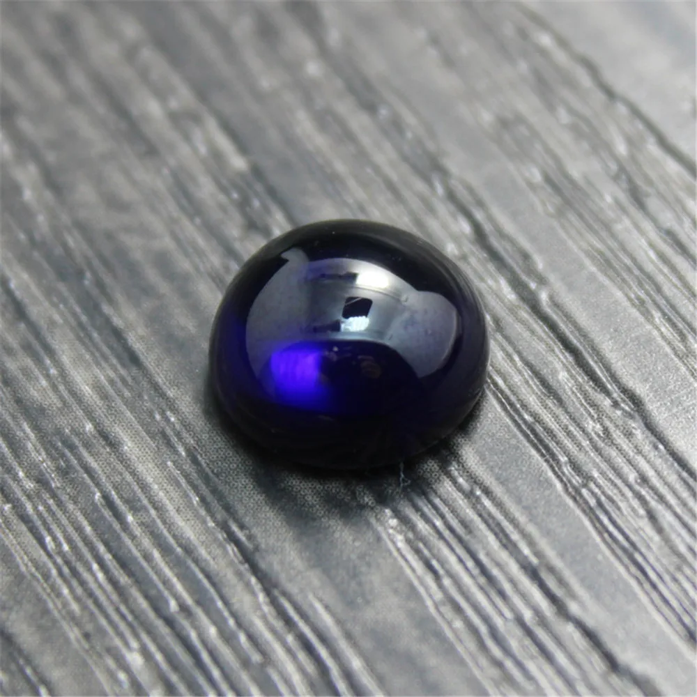 Joanlyn Sapphire Round Cabochon Smooth Polished Surface Round Sapphire Cabochon Flat Back Multiple Sizes to Choose C22S