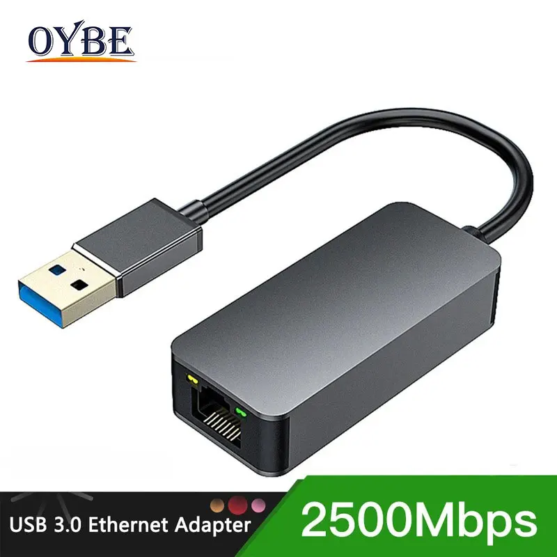 2500Mbps USB C Type-C Ethernet To RJ45 2.5G USB 3.0 Wired Adapter Converter Lan Network Hub For Windows 7/8/10 MAC For PC Laptop