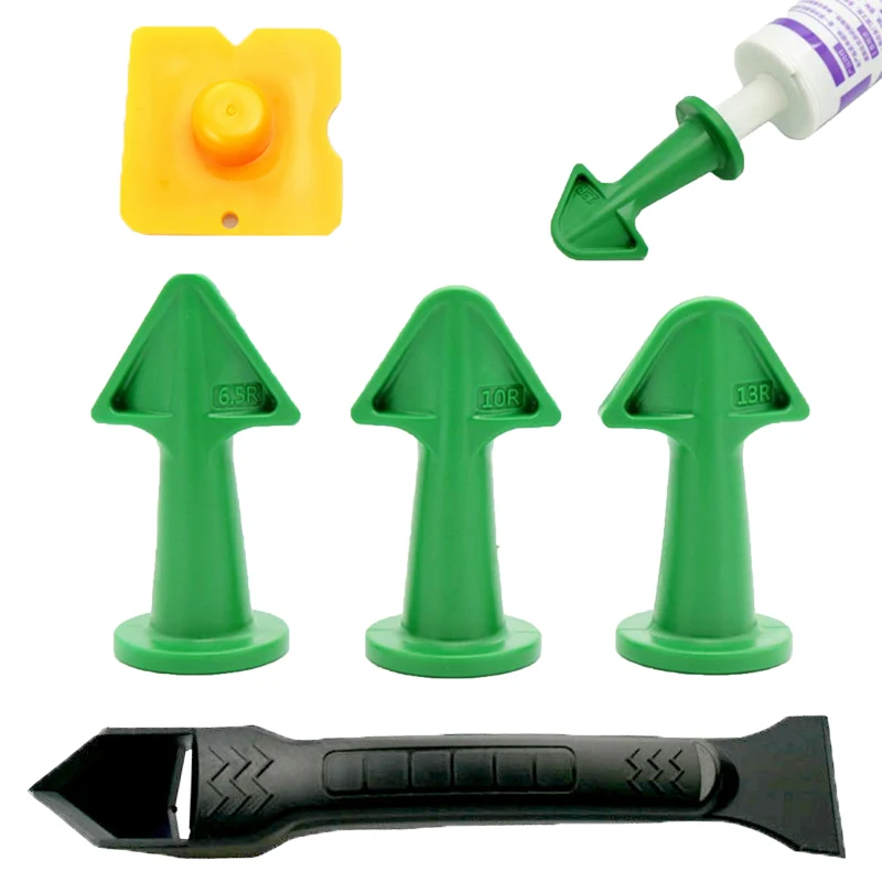 5Pc Caulking Nozzle Applicator Finishing Tool Spatula Plastic Glue Shovel Tile Brick Joints Floor Silicone Remover Hand Tool Set