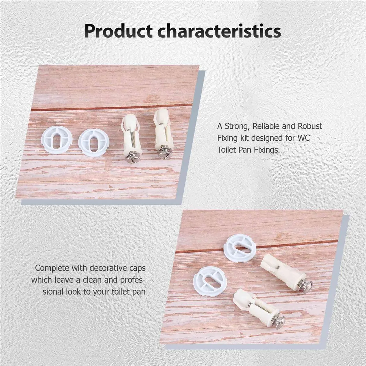 Top Sale Toilet Seat Hinges Screws WC Hole Fixing Easy Installation 2 Pack