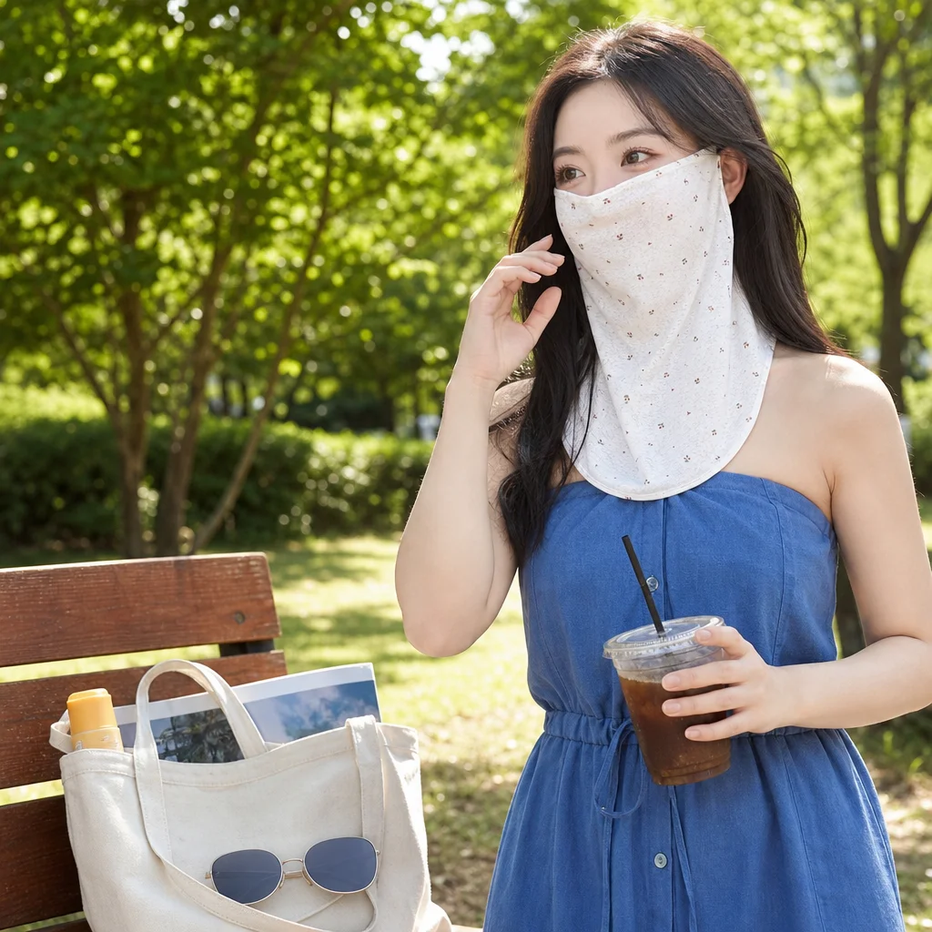 Women's Sun Protection Mask Floral Neck Gaiter for Summer Outdoor UV Block Breathable Face Cover UPF50+ Lightweight Gear
