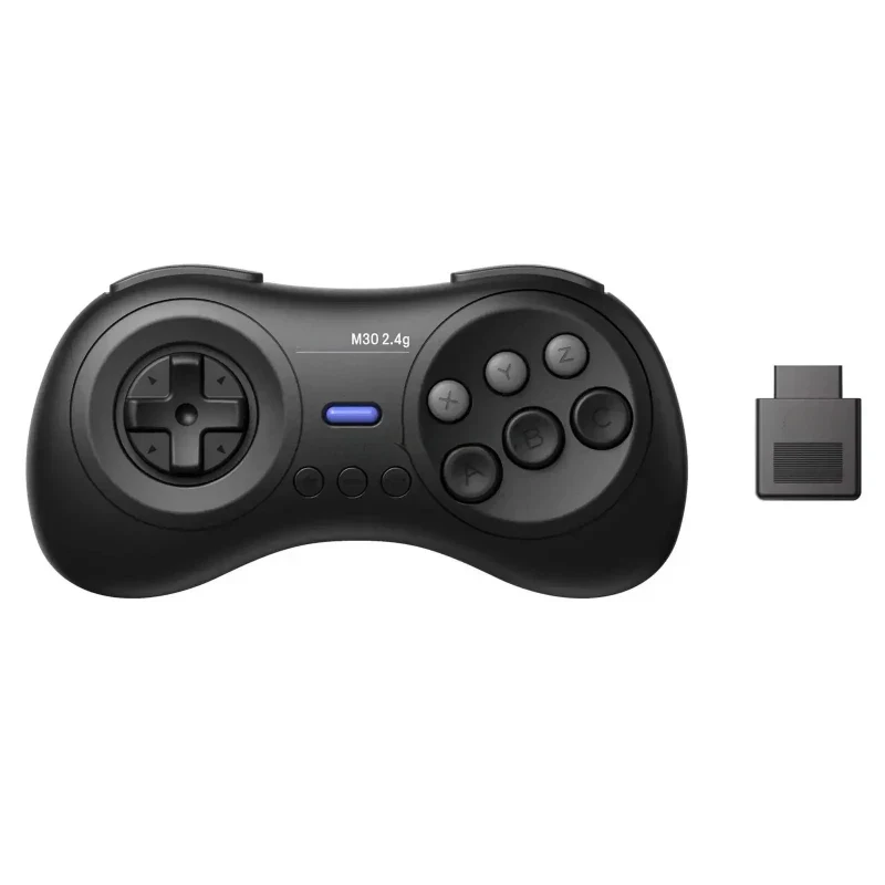 Joystick de controlador de juegos inalámbrico 2,4G para Sega Genesis Mega Drive Analogue Mega SG: alta precisión, batería de larga duración 0,2
