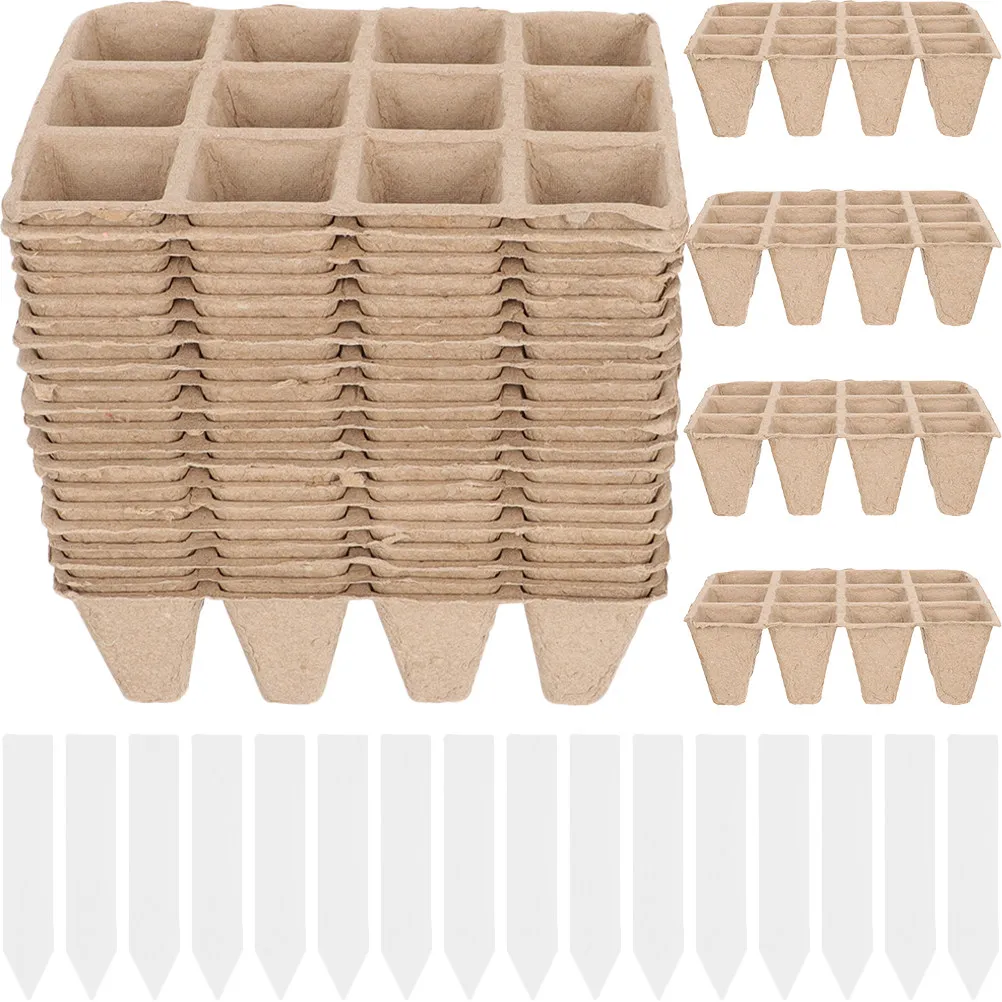 Compostable Pulp Planting Cups & Nursery Trays for Seed Starting – Indoor/Outdoor Use, Eco-Friendly Starter Kit