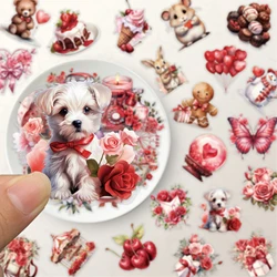 50PCS Confession Gift Stickers Valentine's Day Elements Exquisite Handbooks Materials Phone Cases Laptop Transparent Waterproof