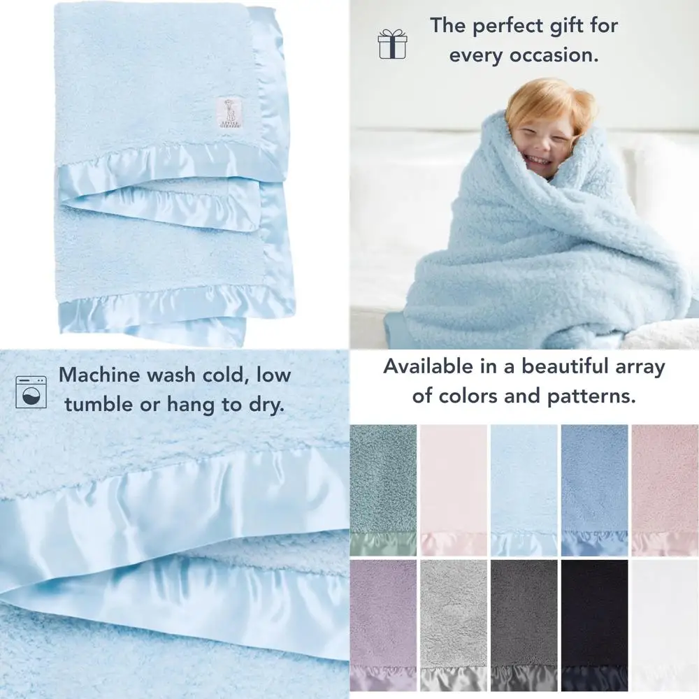 

Chenille Soft Baby Giraffe Blanket with Satin Edges - Perfect for Strollers and Newborn Gifts