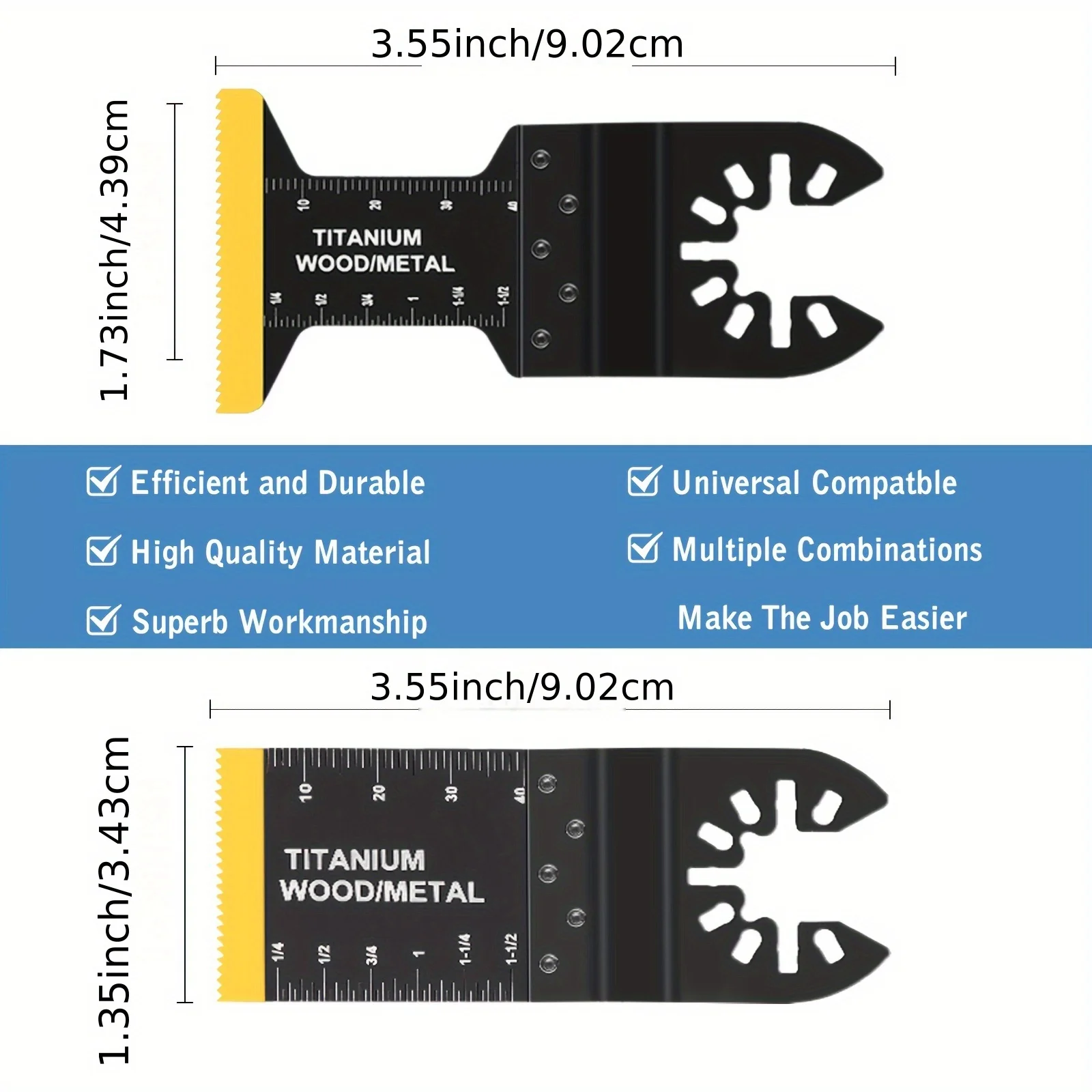 Oscilante Titânio Multitool Lâminas, Madeira, Plásticos, Corte De Metal, Universal Saw Blades Kits, 6Pcs