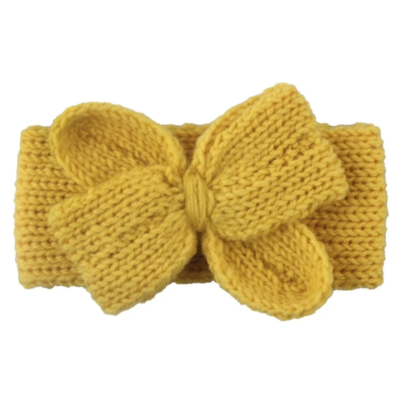 Bebê meninas headbands bonito malha crochê headwear outono inverno arcos hairbands