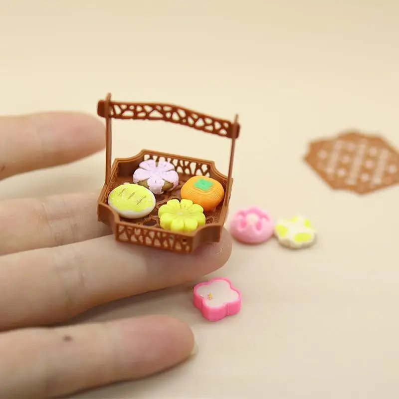 7Pcs Miniature Dollhouse Sumilation Mini Bread Dim Sum With Food Box Afternoon Tea Decoration For Kid Pretend Play Toys - view 4