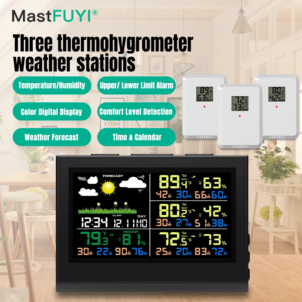 

MASTFUYI Wireless Digital Weather Station – Outdoor Temperature & Humidity Sensor with Accurate Forecasting for Home & Garden